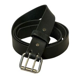 Hanks The Legend 56 Black Leather Double Prong Roller Buckle Wide Belt USA Made